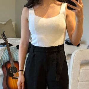 Abercrombie and Fitch White Knit Cropped Tank